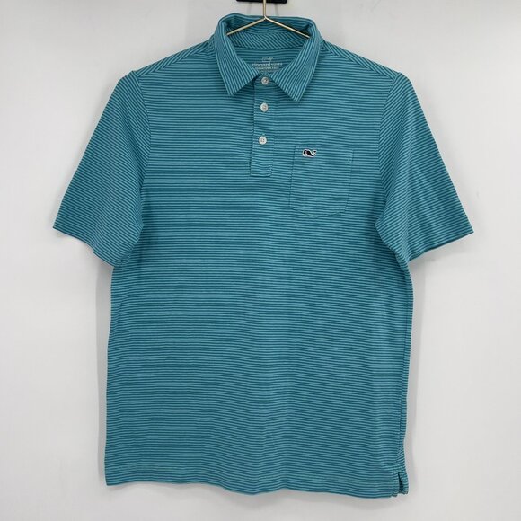 Vineyard Vines Boy's Edgartown Striped Polo Shirt Blue XL (18) - Picture 1 of 9